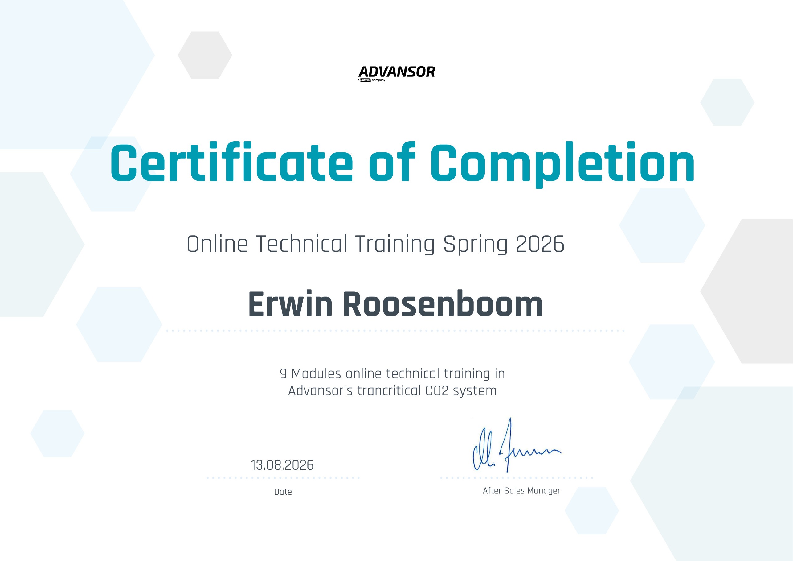 Advansor trancritical CO2 system