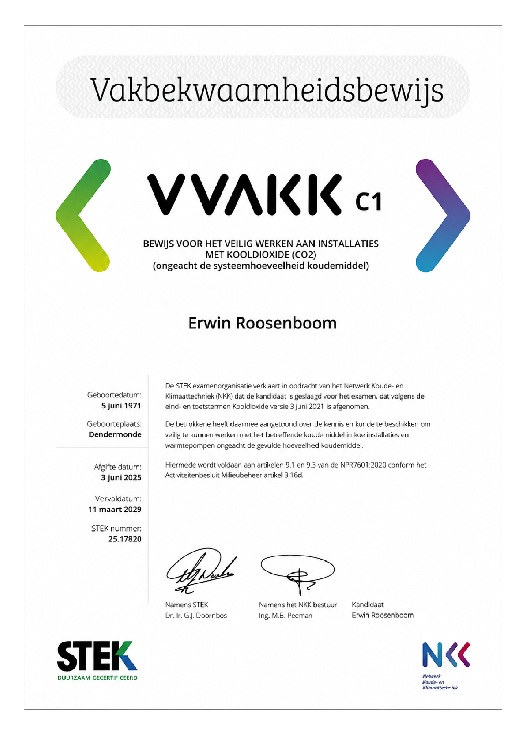 Vakbekwaamheid Co2